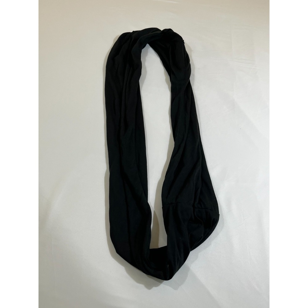 Infinity Scarf with Zipper Pocket Black Travel Scarf Secret Security Pocket 32x9